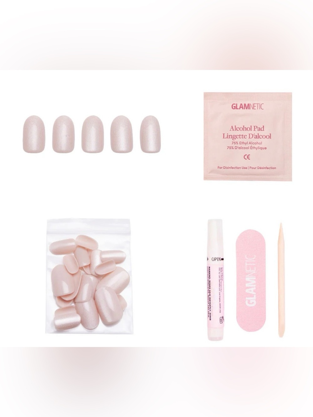 Glamnetic Short Round Press-On Nails in PURE INTENTIONS nib - Picture 3 of 14